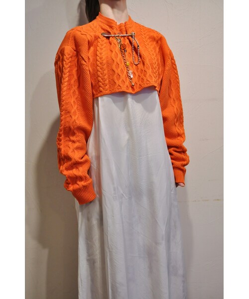 hippiness（ヒッピネス）の「リリーニット（ニット/セーター・レディース・ホワイト/オレンジ/ブラック・one）」の3枚目の写真