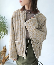 Crisp | エスニックキルティングジャケット[c8R3401](ノーカラージャケット)