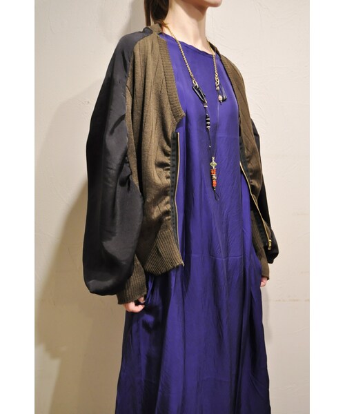 RehersalL（リハーズオール）の「チェコニットブルゾン（ブルゾン・レディース・ベージュ/グリーン/ブラック・one）」の2枚目の写真