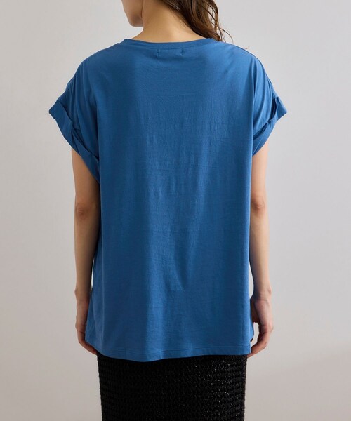 ROPE'（ロペ）の「ツイストフレンチスリーブTシャツ（Tシャツ/カットソー・レディース・ブラック/ホワイト/ブルー・F）」の19枚目の写真