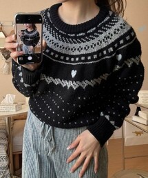 DHOLIC（ディーホリック）の「ハート刺繍ラグランニット（ニット/セーター・レディース）」