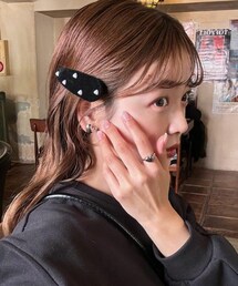 DHOLIC | ハートフェイクパールベロアヘアピン(バレッタ/ヘアクリップ)