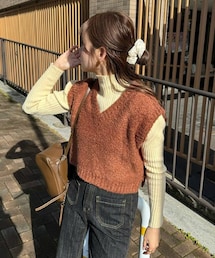 DHOLIC（ディーホリック）の「アルパカ混スリットニットベスト（ニット/セーター・レディース）」