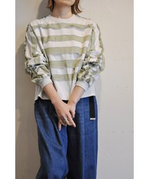 RehersalL | キュプラボーダーロンＴ(Tシャツ/カットソー)