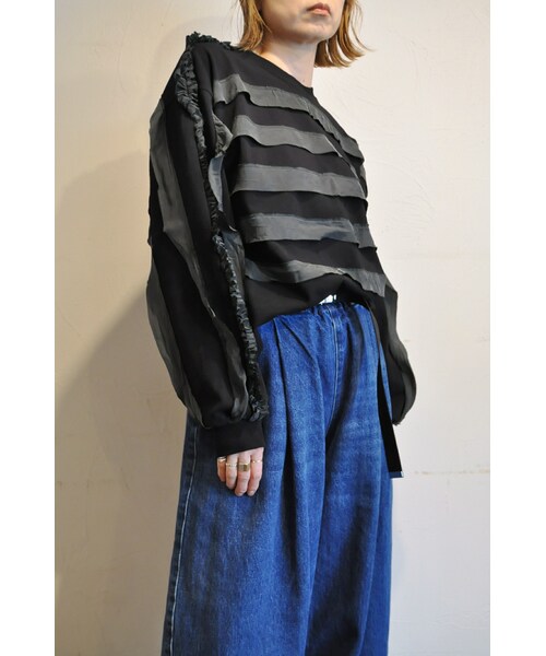 RehersalL（リハーズオール）の「キュプラボーダーロンＴ（Tシャツ/カットソー・レディース・ホワイト/ピンク/グリーン/ブラック・one）」の2枚目の写真