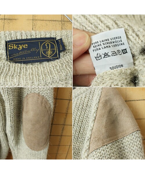 の「イングランド製 Skye ウールセーター アランニット クルーネック 