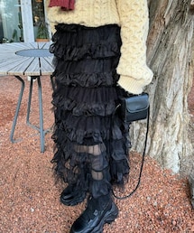 DHOLIC（ディーホリック）の「シアーフリルティアードスカート・b288491（スカート・レディース）」