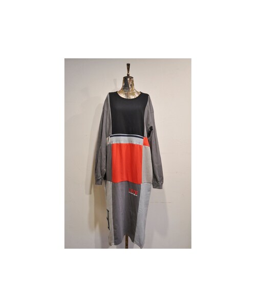 RehersalL(リハーズオール)の「ブロックパッチロングスリーブワンピース(ワンピース・レディース・グリーン/ホワイト/ブラック/グレー・one)」の3枚目の写真