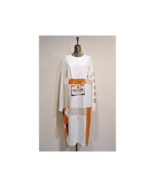 RehersalL（リハーズオール）の「ブロックパッチロングスリーブワンピース（ワンピース・レディース・グリーン/ホワイト/グレー/ブラック・one）」の2枚目の写真