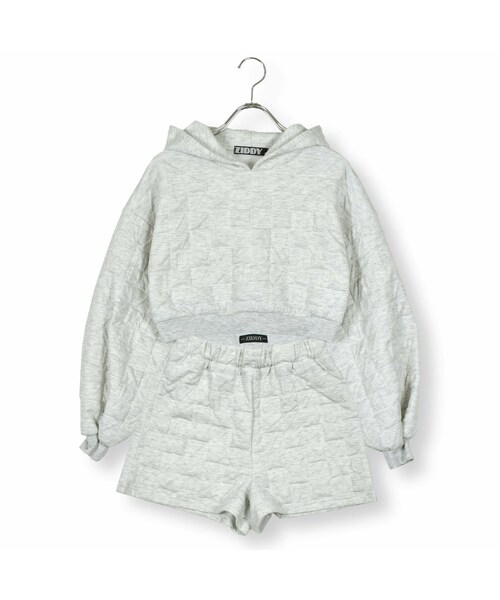 ZIDDY（ジディ）の「ZIDDYロゴジャガードパーカー&ショートパンツセット(130~160cm)（パーカー・キッズ・ブルー/グレー・150）」の2枚目の写真