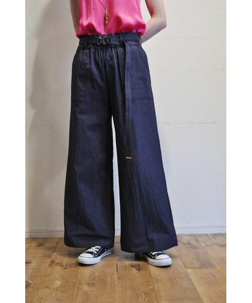 margaux（マルゴー）の「ベルトワイドパンツ（その他パンツ・レディース・グリーン/ブルー・one）」の2枚目の写真