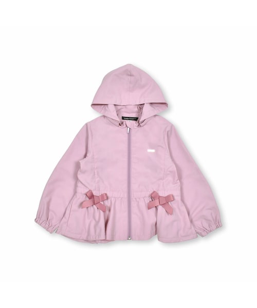 BeBe（ベベ）の「ペプラムフリルタフタブルゾン(90~150cm)（ナイロンジャケット・キッズ・ブルー/ピンク・110）」の2枚目の写真