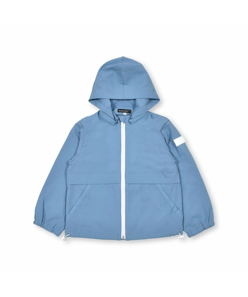 BeBe(ベベ)の「【撥水加工】フード取り外しサッカーブルゾン(90~150cm)(ナイロンジャケット・キッズ・ホワイト/ブルー・110)」の2枚目の写真