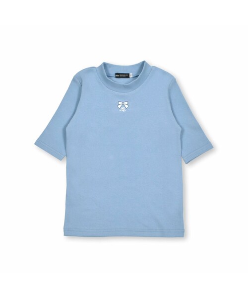 BeBe（ベベ）の「テレコモックネックTシャツ(90~150cm)（Tシャツ/カットソー・キッズ・ホワイト/ブルー・110）」の2枚目の写真