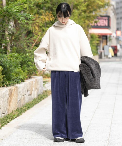 EKAL（エカル）の「ウォームドジャージフーディー（その他トップス・レディース・アイボリー/ブラック/ブラウン・one）」の11枚目の写真