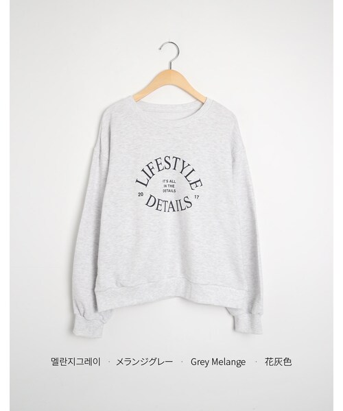 DHOLIC(ディーホリック)の「サークルレタリングスウェット(スウェット・レディース・ブラック/メランジグレー/グレー/ベージュ・FREE)」の3枚目の写真