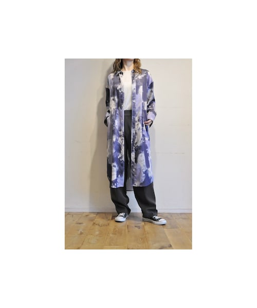 --（--）の「アートペイントシャツワンピース（シャツワンピース・レディース・オレンジ/ブルー・one）」の2枚目の写真