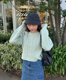 DHOLIC（ディーホリック）の「クロップドケーブルニット（ニット/セーター・レディース）」