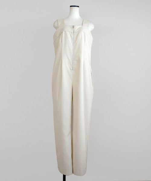 Marient(マリエント)の「センタージップツイルサロペット(サロペット/オーバーオール・レディース・ホワイト/ブラック・FREE)」の1枚目の写真