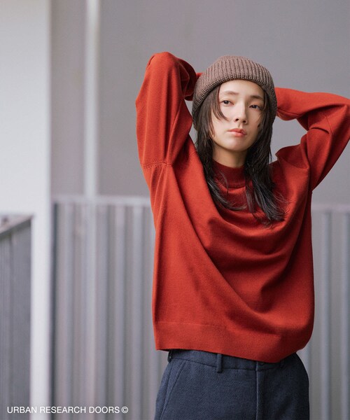 URBAN RESEARCH DOORS（アーバンリサーチドアーズ）の「『仁村紗和さん着用』『UR TECH 200日ニット』 モックネック（ニット/セーター・メンズ・OFF/APRICOT/C.NAVY/BLACK/BROWN・M/L/XL）」の6枚目の写真