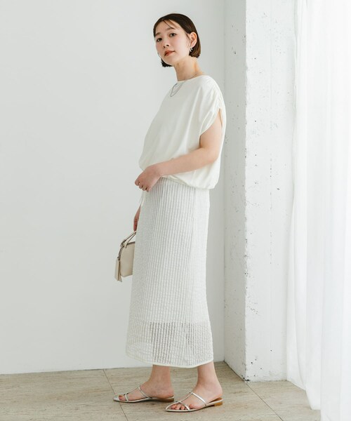 URBAN RESEARCH ROSSO（アーバンリサーチロッソ）の「『UR TECH』F by ROSSO　UVCUTバックオープンクロップドTシャツ（Tシャツ/カットソー・レディース・BLACK/OFF WHITE/YELLOW・FREE）」の10枚目の写真