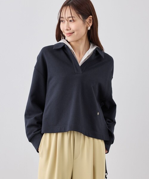 ROPE' PICNIC（ロペピクニック）の「スキッパースウェット（スウェット・レディース・ライトグレー/ホワイト/ネイビー/クリーム系・F）」の18枚目の写真