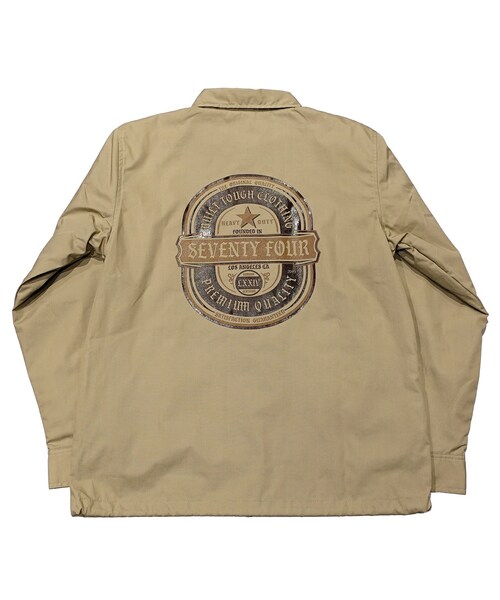 SEVENTY FOUR(セブンティーフォー)の「SEVENTY FOUR(セブンティーフォー) / TEAM JKT(DIGNITY LOGO)(NAVY)(STF23WS11)(コーチジャケット)(ナイロンジャケット・メンズ・ブルー/ベージュ・M/L)」の2枚目の写真