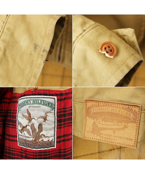 TOMMY HILFIGER(トミーヒルフィガー)の「90s USA TOMMY HILFIGER トミーヒルフィガー カバーオール ハンティング ジャケット メンズL ベージュ アウトドア アメリカ古着(カバーオール・レディース・ベージュ・L)」の2枚目の写真
