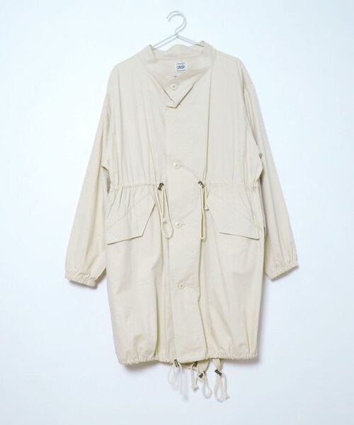 Crisp（クリスプ）の「スタンドカラーモッズコート[c8R3404]（モッズコート・レディース・ブラウン/アイボリー/カーキ・FREE）」の4枚目の写真