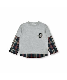 SLAP SLIP | チェック柄レイヤード長袖Tシャツ(80~130cm)(Tシャツ/カットソー)