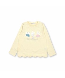 SLAP SLIP | アニマルバレエウサギ裾スカラップお花シフォン長袖Tシャツ(80~130cm)(Tシャツ/カットソー)