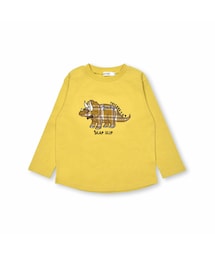 SLAP SLIP | チェック柄恐竜パッチ刺しゅう長袖Tシャツ(80~130cm)(Tシャツ/カットソー)