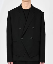 WOOL GABARDINE DOUBLE BREASTED SPENCER JACKET