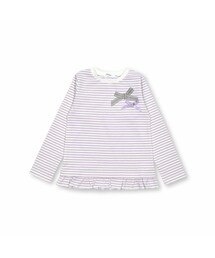 SLAP SLIP | ボーダー柄裾フリルリボン付きトップス(80~140cm)(Tシャツ/カットソー)