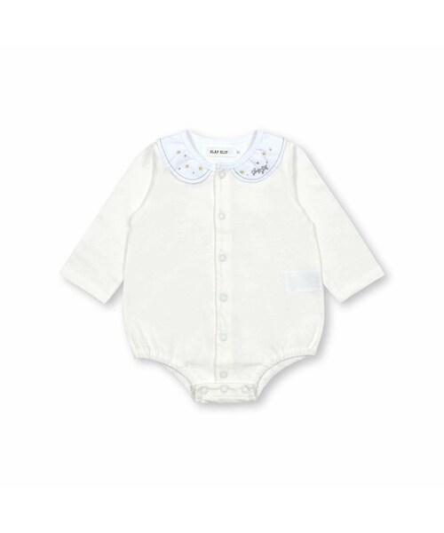 SLAP SLIP BABY（スラップスリップベビー）の「刺しゅう襟付ボディミニベビー(70~80cm)（ロンパース・キッズ・ホワイト/その他/ブルー・70）」の3枚目の写真