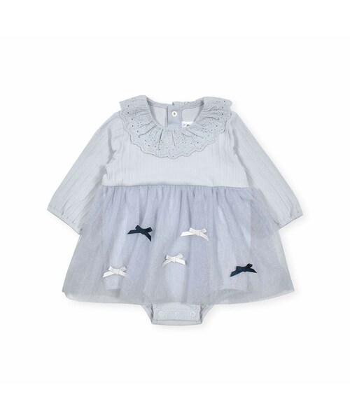SLAP SLIP BABY（スラップスリップベビー）の「レース襟付グログランリボンラメチュールスカートボディミニベビー(70~80cm)（ロンパース・キッズ・イエロー/ブルー・70）」の2枚目の写真
