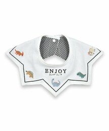 SLAP SLIP BABY | 【お揃い】恐竜アニマルはたらくくるま刺しゅうトゲトゲリバーシブルスタイベビー(スタイ/よだれかけ)