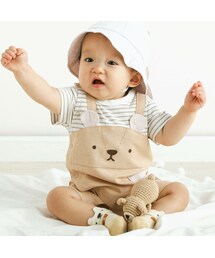 SLAP SLIP BABY | ダンガリークマさんフェイスサロペット風ロンパースベビー(60~80cm)(ロンパース)