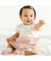 SLAP SLIP BABY | 【お揃い】お花モチーフフワフワチュールロンパースベビー(70~80cm)(ロンパース)