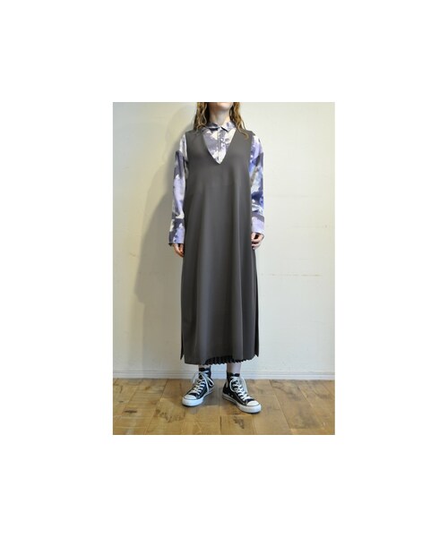 --（--）の「リラックス2ウェイワンピース（ワンピース・レディース・ベージュ/グレー・one）」の2枚目の写真