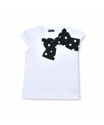BeBe | ポルカドットBIGリボンTシャツ(90~150cm)(Tシャツ/カットソー)