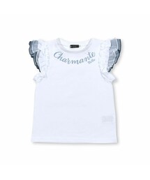 BeBe | チュールレイヤード袖フリル天竺Tシャツ(90~150cm)(Tシャツ/カットソー)