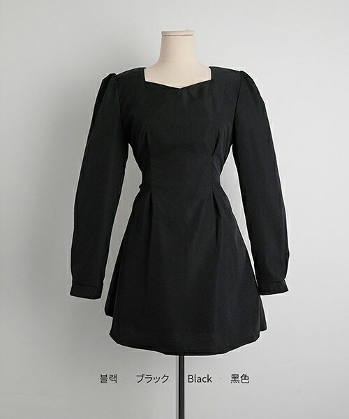 DHOLIC(ディーホリック)の「ダイアネックリボンパフミニワンピース(ワンピース・レディース・ブラック/クリーム/スカイブルー・FREE)」の3枚目の写真