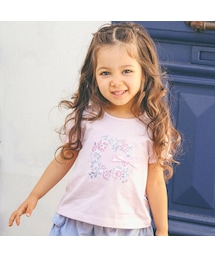BeBe | フラワーリースパフスリーブTシャツ(80~90cm)(Tシャツ/カットソー)