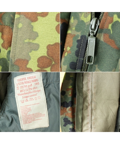 90s ドイツ軍　セットアップ　ミリタリー　ジャケット　パンツ の「90s ドイツ軍 フレクターカモ パーカー パンツ セットアップ