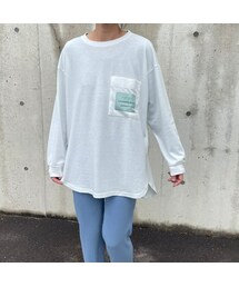 copine | 胸ポケットプリント付きロンT(オフホワイト)(Tシャツ/カットソー)