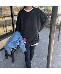 エンボス薄手ロゴスウェット(ブラック)