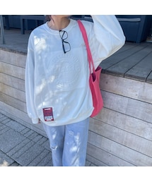 copine | エンボス薄手ロゴスウェット(ホワイト)(スウェット)