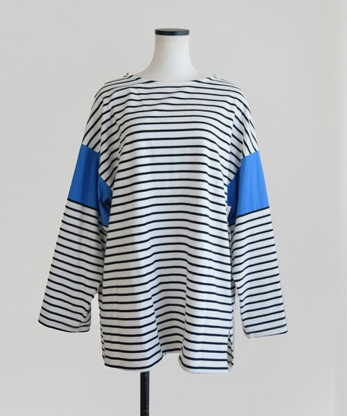 Marient（マリエント）の「ドッキングボーダーTEE 2（Tシャツ/カットソー・レディース・ブラック/ブルー/イエロー・FREE）」の2枚目の写真