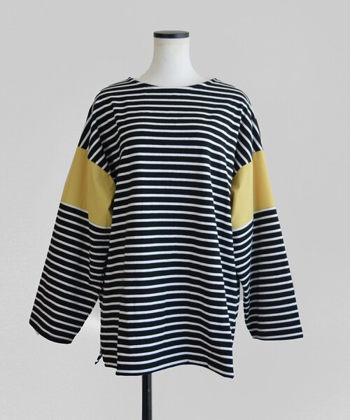 Marient（マリエント）の「ドッキングボーダーTEE 2（Tシャツ/カットソー・レディース・ブラック/ブルー/イエロー・FREE）」の3枚目の写真